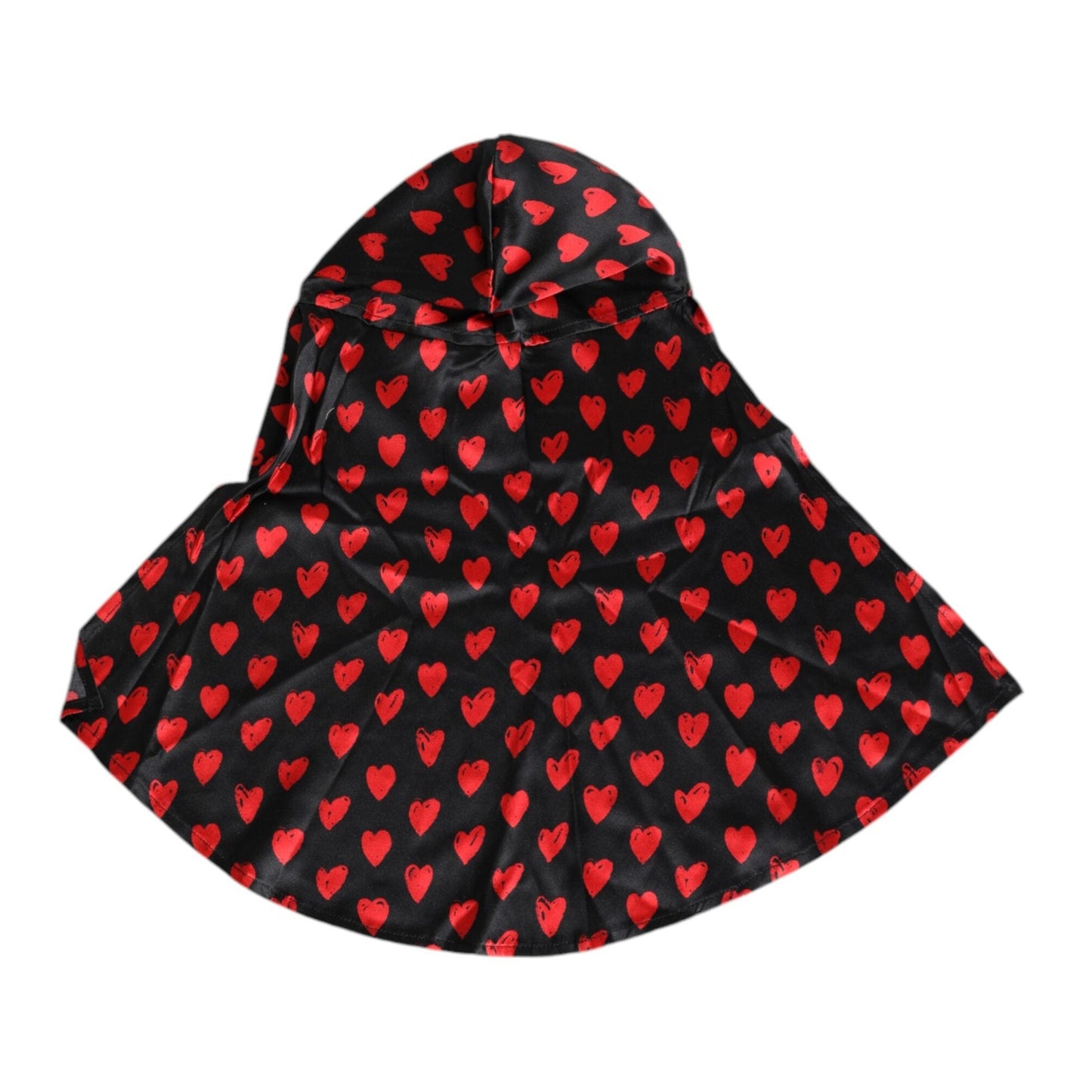 Dolce & Gabbana Black Red Hearts Polyester Hat Dolce & Gabbana