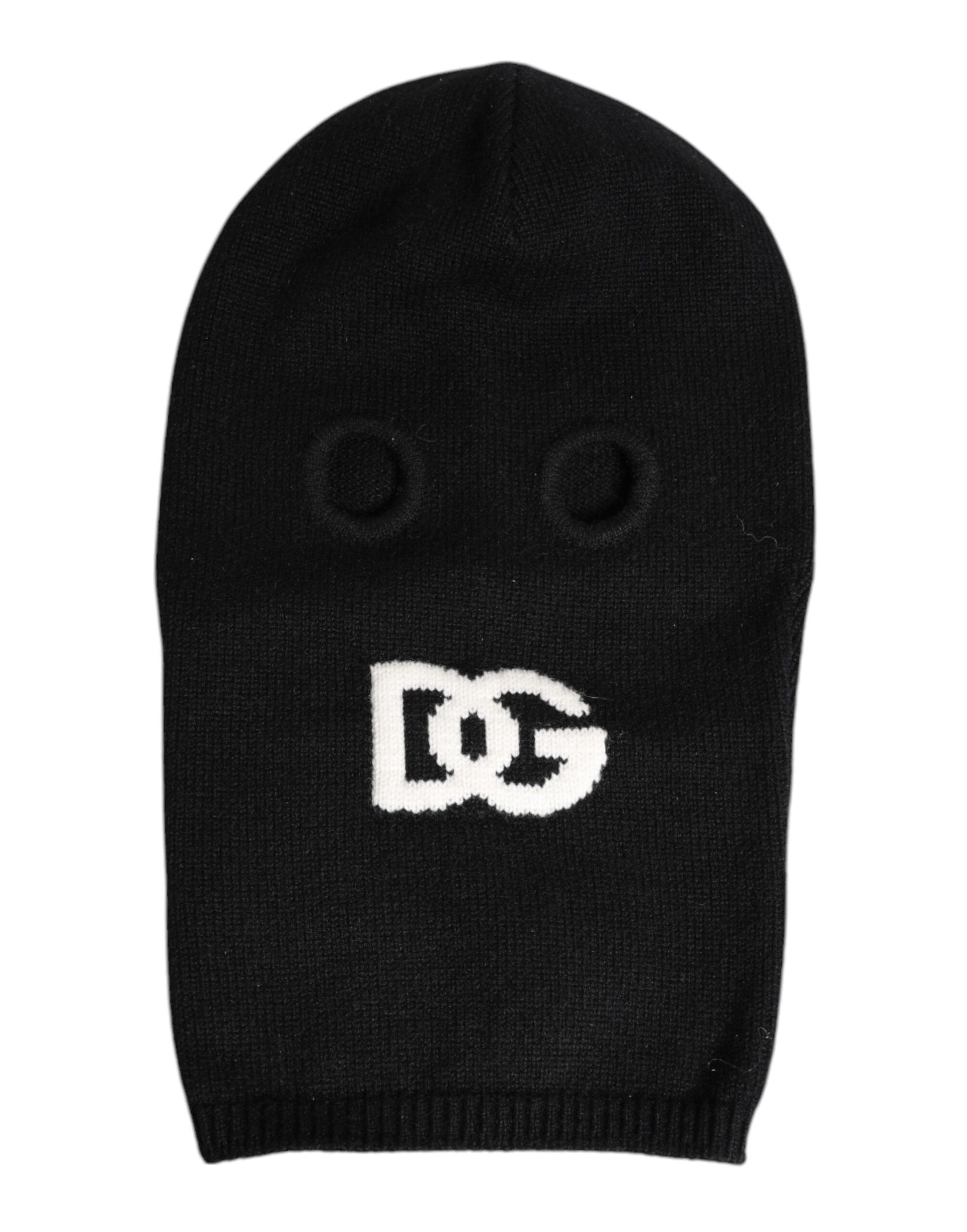 Dolce & Gabbana Black Cashmere Knitted Ski Mask Balaclava Hat Dolce & Gabbana