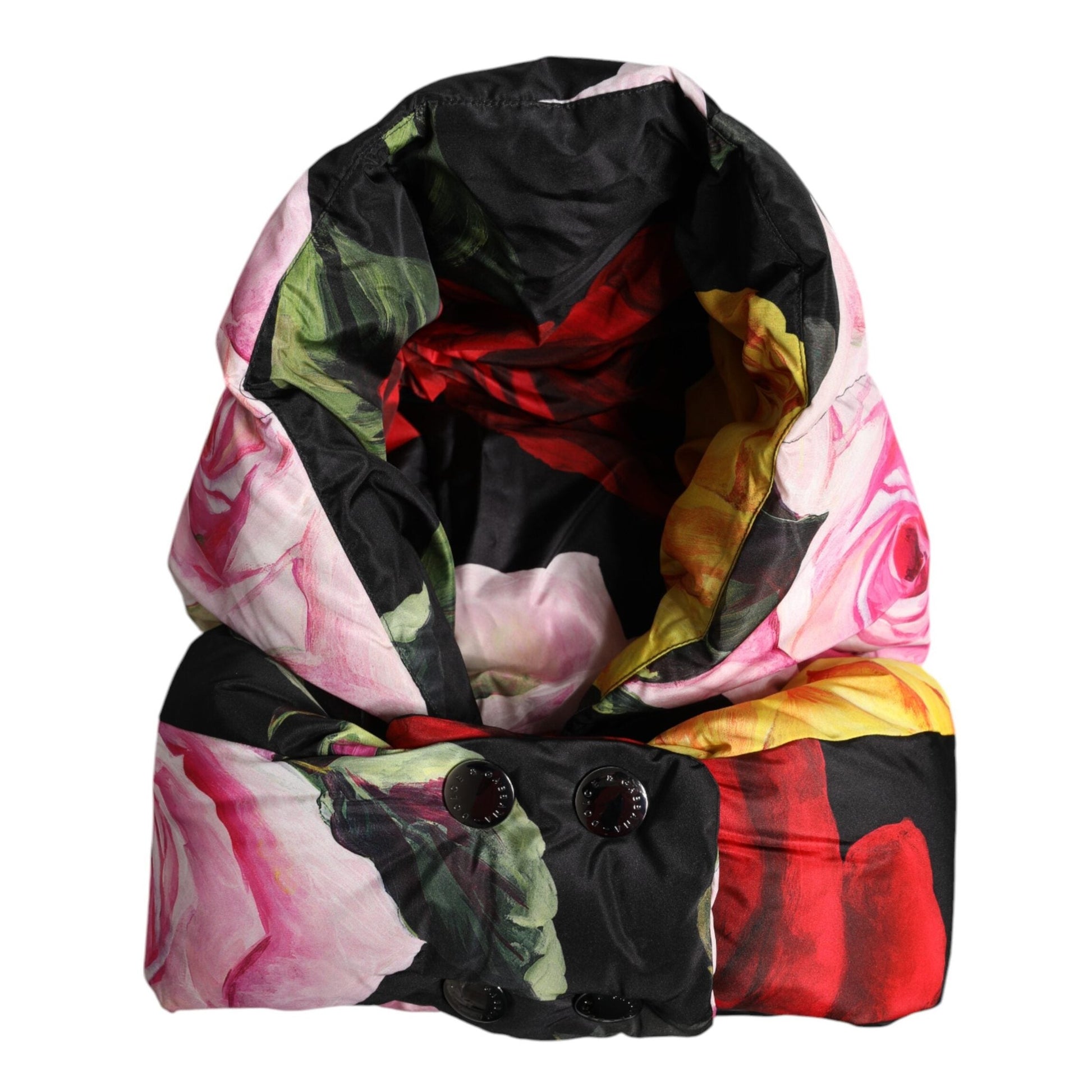 Dolce & Gabbana Black Floral Print Whole Head Wrap Hat