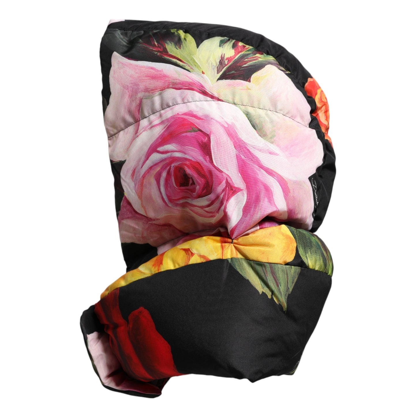 Dolce & Gabbana Black Floral Print Whole Head Wrap Hat