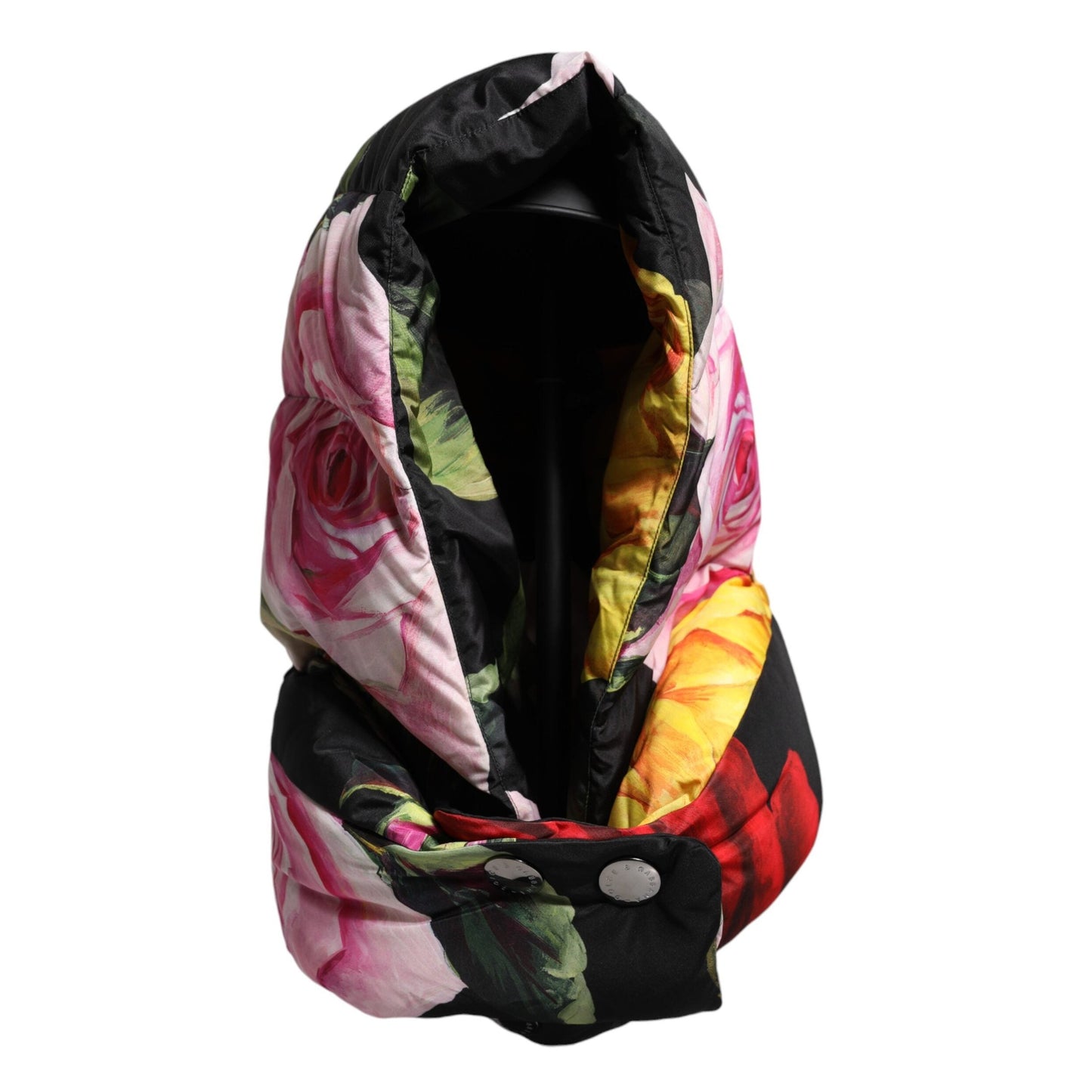 Dolce & Gabbana Black Floral Print Whole Head Wrap Hat