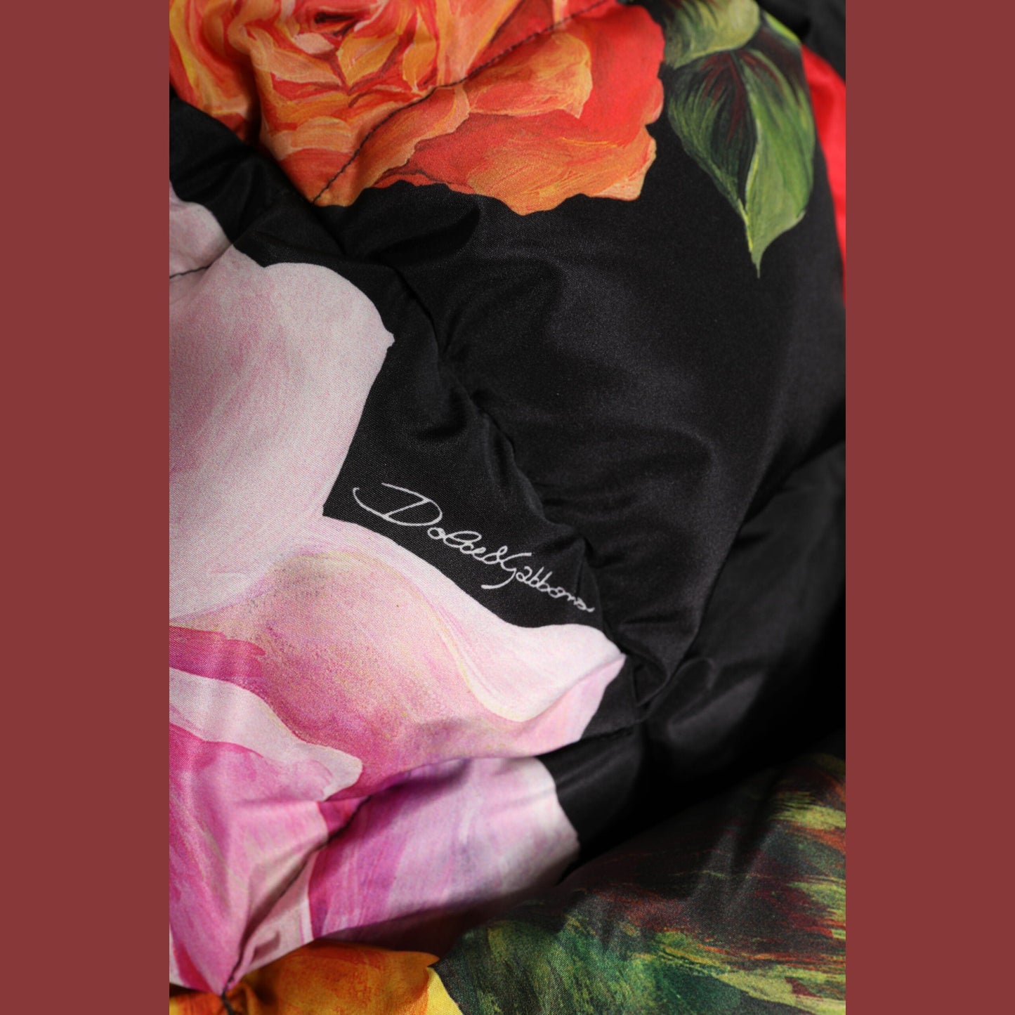 Dolce & Gabbana Black Floral Print Whole Head Wrap Hat