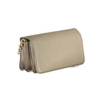 Mario Valentino beige polyurethane women’s bag with sleek design and top handle, perfect for stylish everyday use.