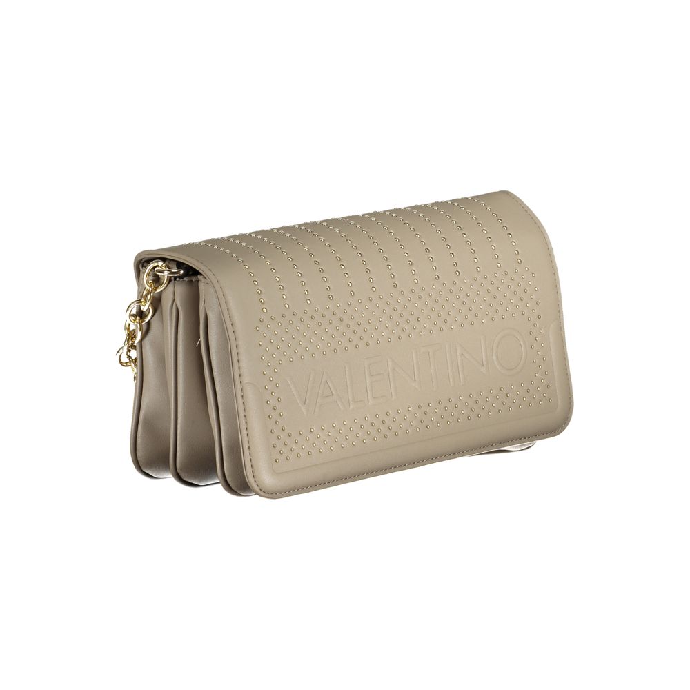 Mario Valentino beige polyurethane women’s bag with sleek design and top handle, perfect for stylish everyday use.