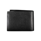 Calvin Klein black eco-leather men's wallet with multiple card slots and a sleek, minimalist design.