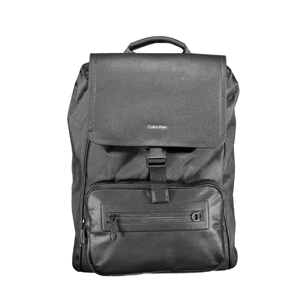 Calvin Klein Nero polyester men's backpack with adjustable straps and multiple compartments, stylish and functional for everyday use.