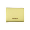 Coccinelle Giallo leather women's wallet with multiple card slots and a zip-around closure, showcasing a vibrant yellow design.