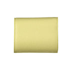 Coccinelle Giallo leather woman wallet with gold-tone hardware and multiple card slots, featuring a sleek, compact design.