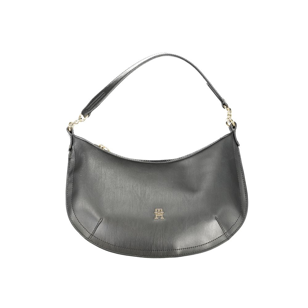 Tommy Hilfiger Nero polyurethane women's handbag with sleek design and structured shape, featuring subtle branding details.