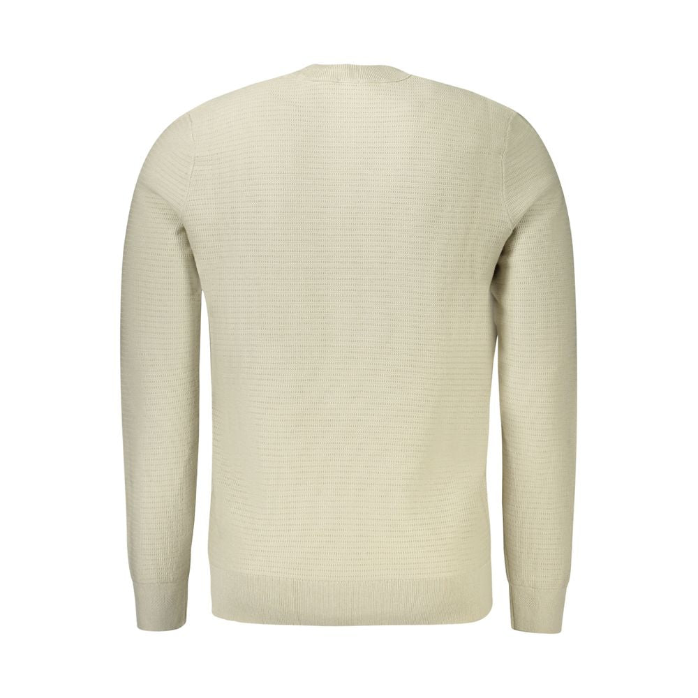 Hugo Boss Beige Cotton Men Sweater Hugo Boss