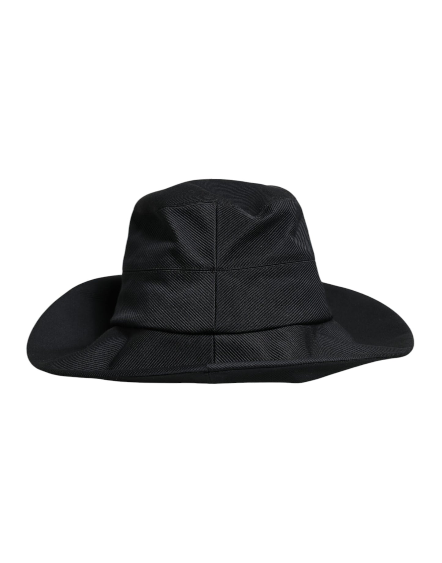 Dolce & Gabbana Black Cotton Wide Brim Fedora Hat Dolce & Gabbana