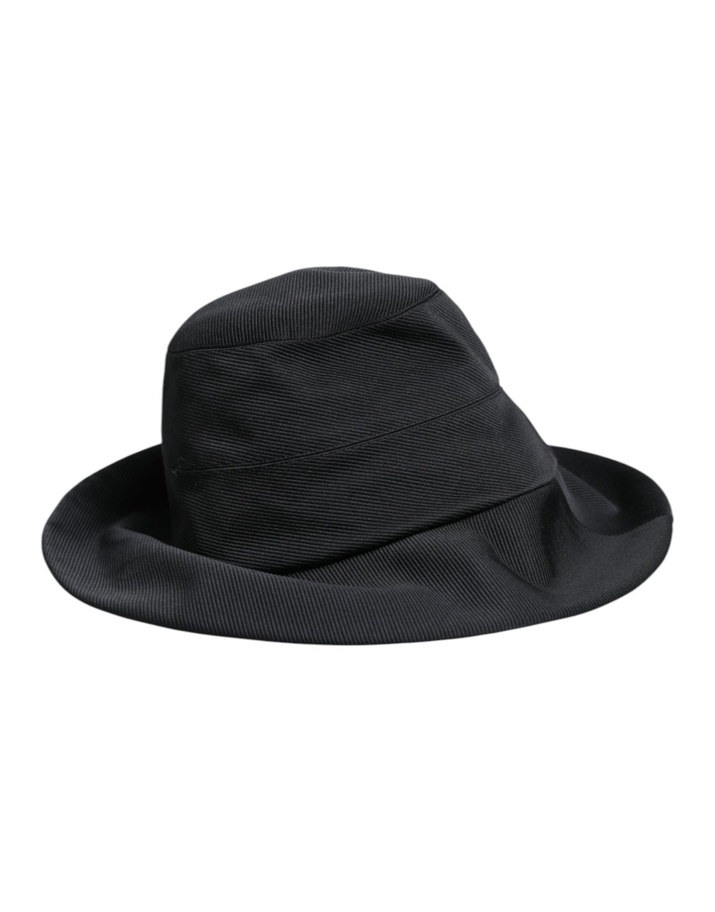 Dolce & Gabbana Black Cotton Wide Brim Fedora Hat Dolce & Gabbana