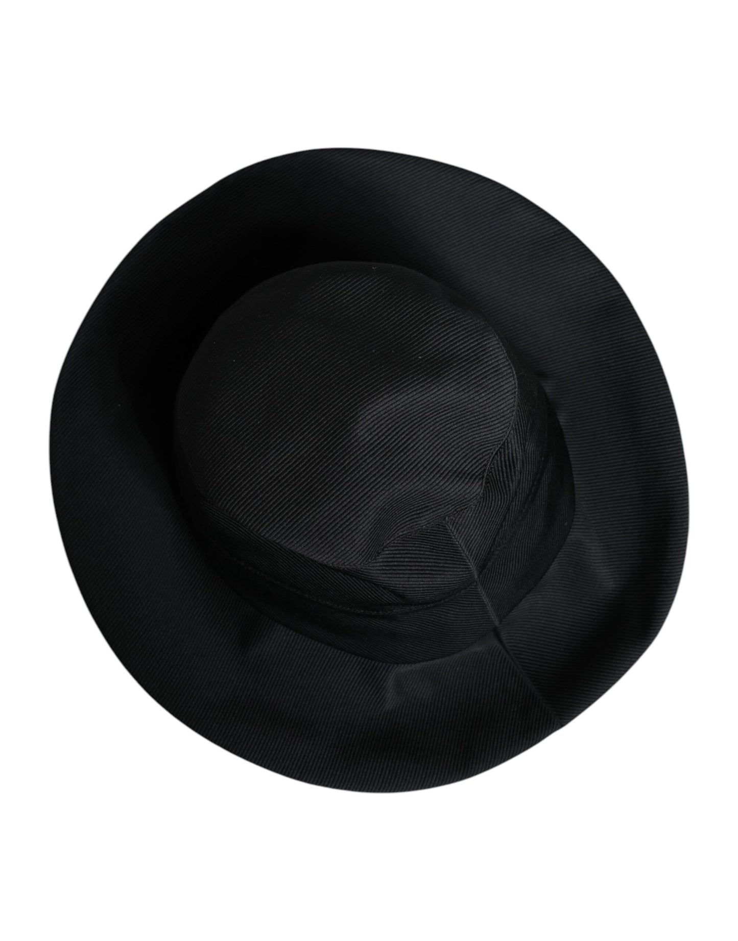 Dolce & Gabbana Black Cotton Wide Brim Fedora Hat Dolce & Gabbana