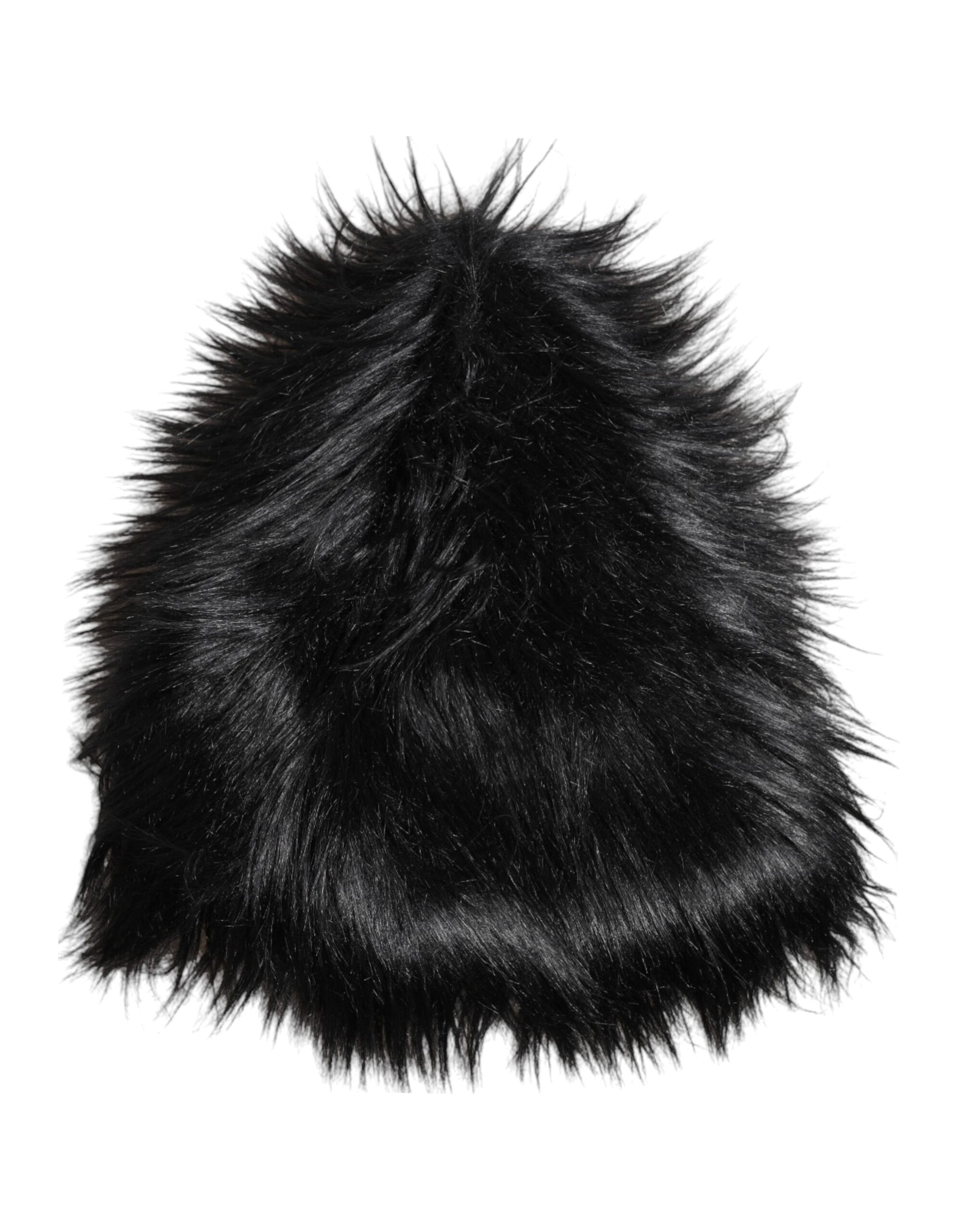 Dolce & Gabbana Black Acrylic Fur Womens Bucket Hat Dolce & Gabbana