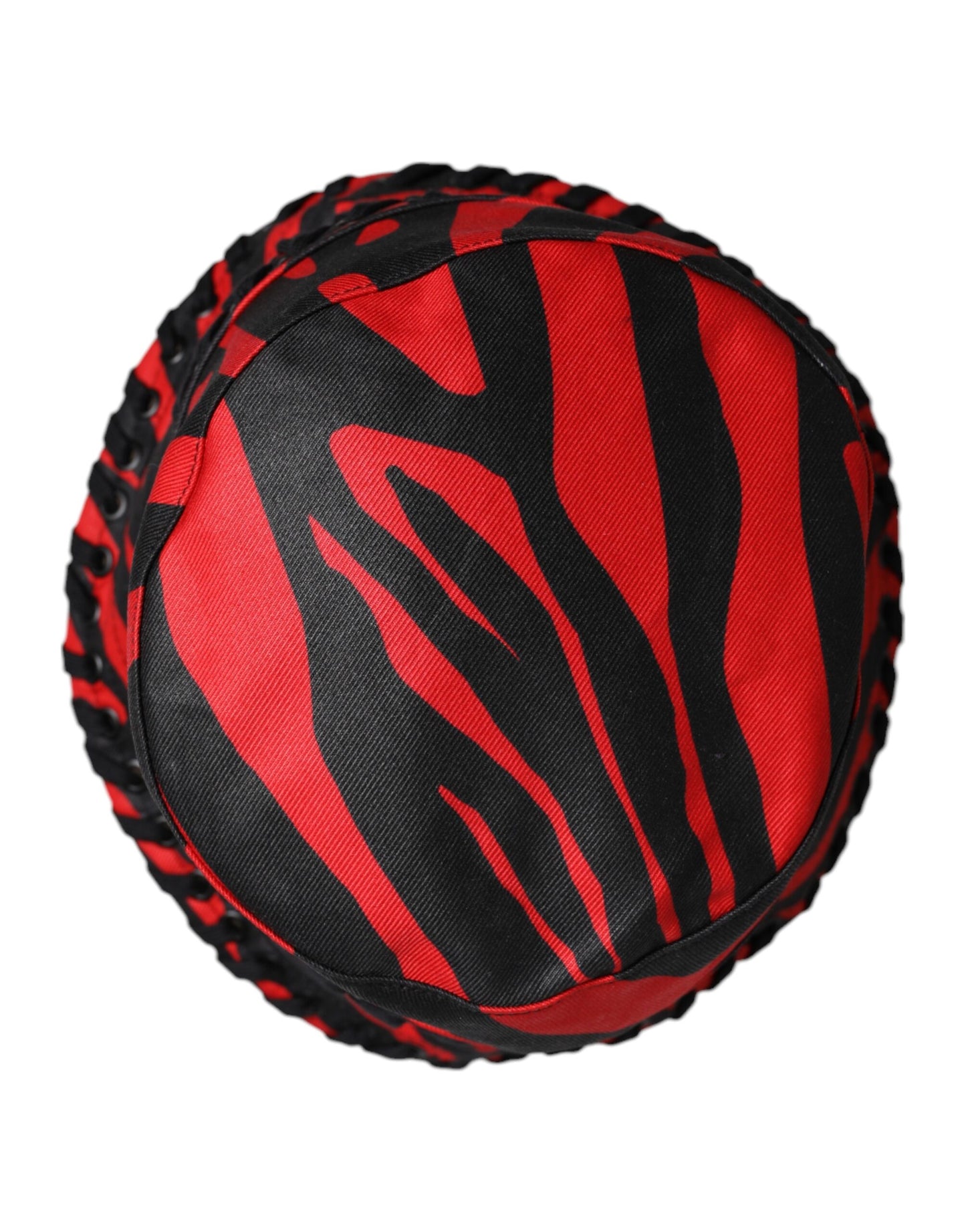 Dolce & Gabbana Black Red Stripe Polyester Wide Brim Bucket Hat Dolce & Gabbana