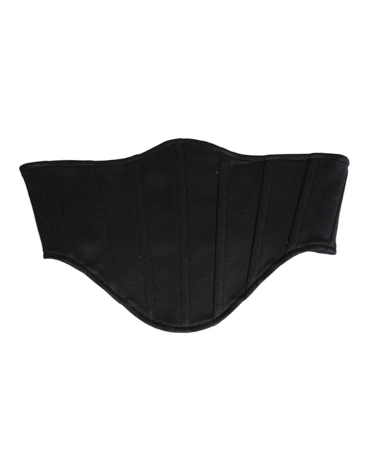 Dolce & Gabbana Black Cotton Waist Tuxedo Belt Cummerbund Dolce & Gabbana