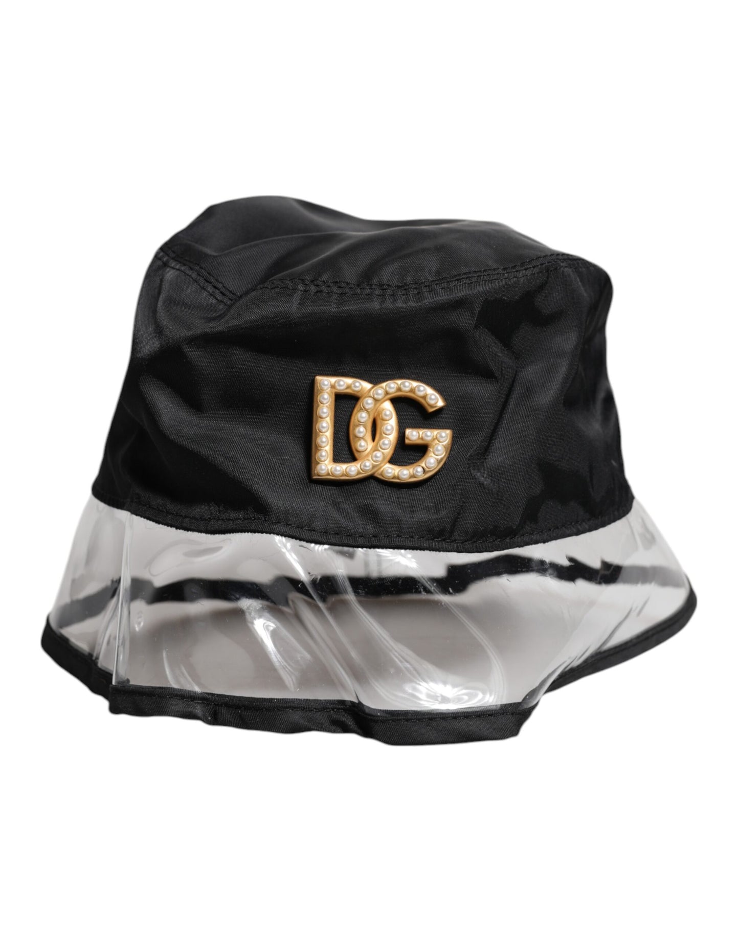 Dolce & Gabbana Black Nylon PVC DG Logo Bucket Hat Dolce & Gabbana
