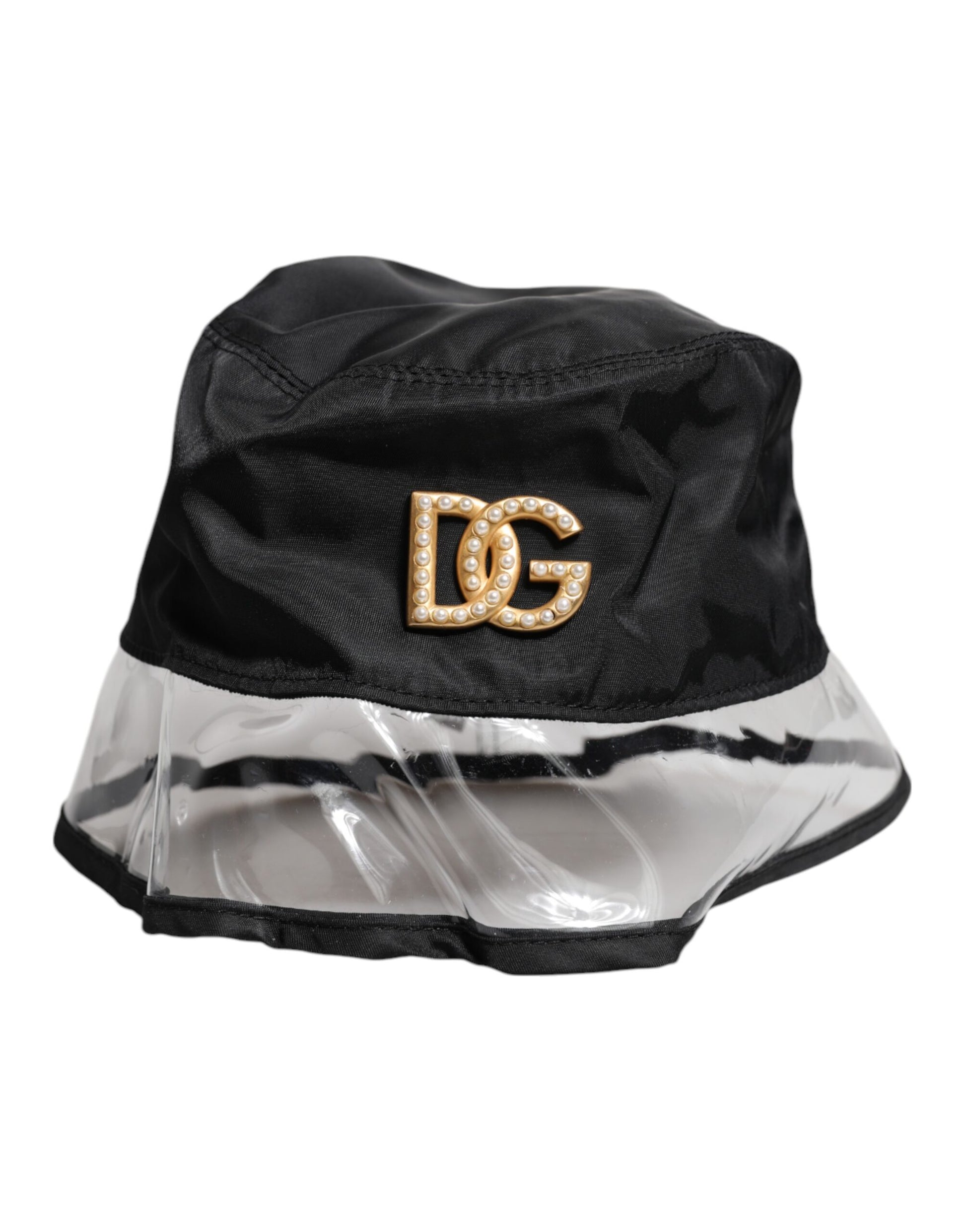 Dolce & Gabbana Black Nylon PVC DG Logo Bucket Hat Dolce & Gabbana
