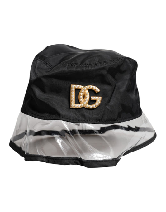 Dolce & Gabbana Black Nylon PVC DG Logo Bucket Hat Dolce & Gabbana