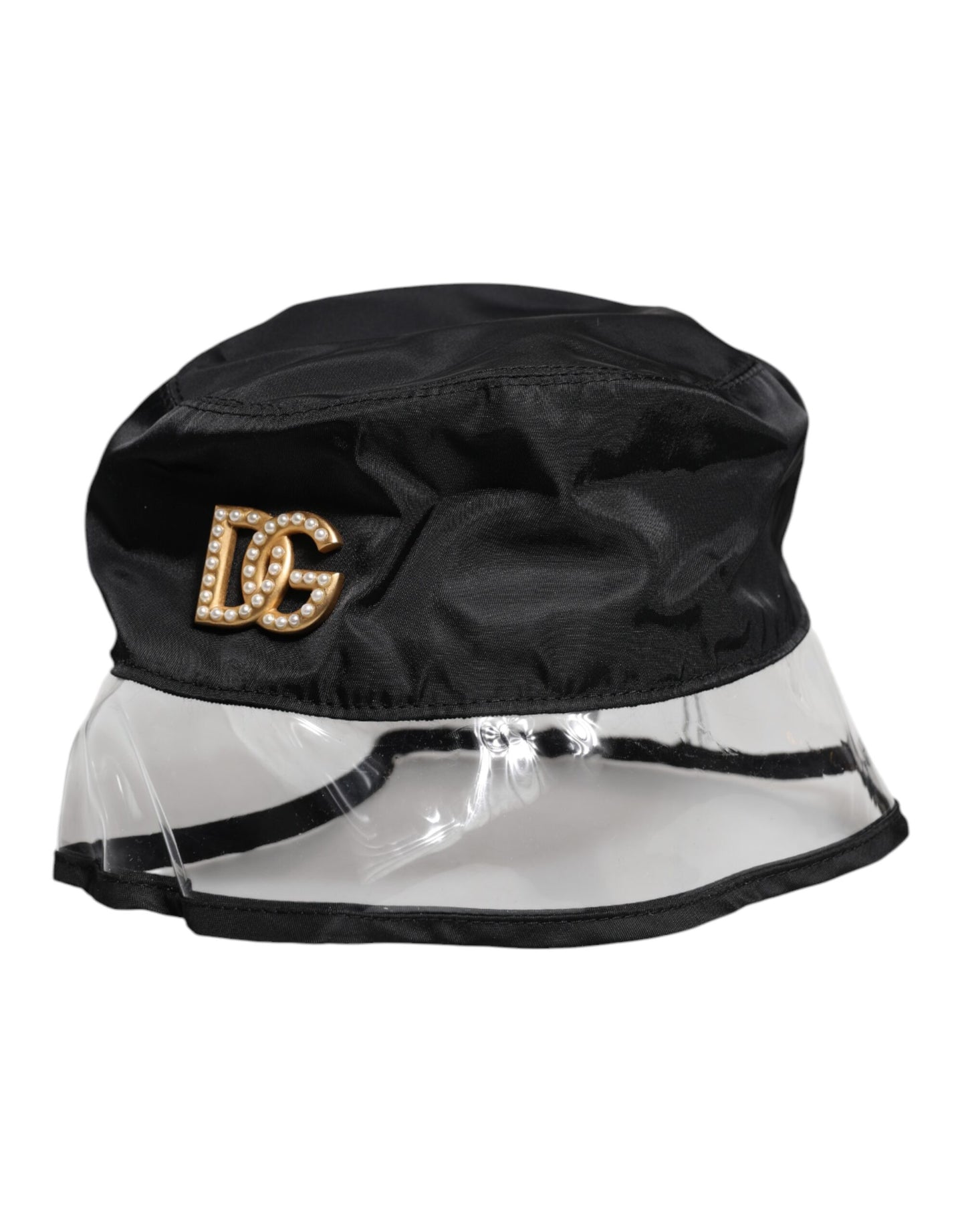 Dolce & Gabbana Black Nylon PVC DG Logo Bucket Hat Dolce & Gabbana