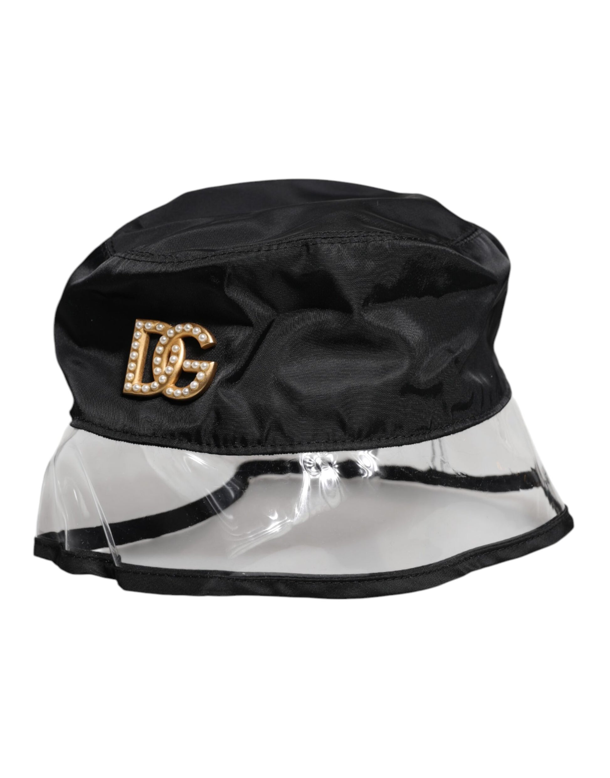 Dolce & Gabbana Black Nylon PVC DG Logo Bucket Hat Dolce & Gabbana