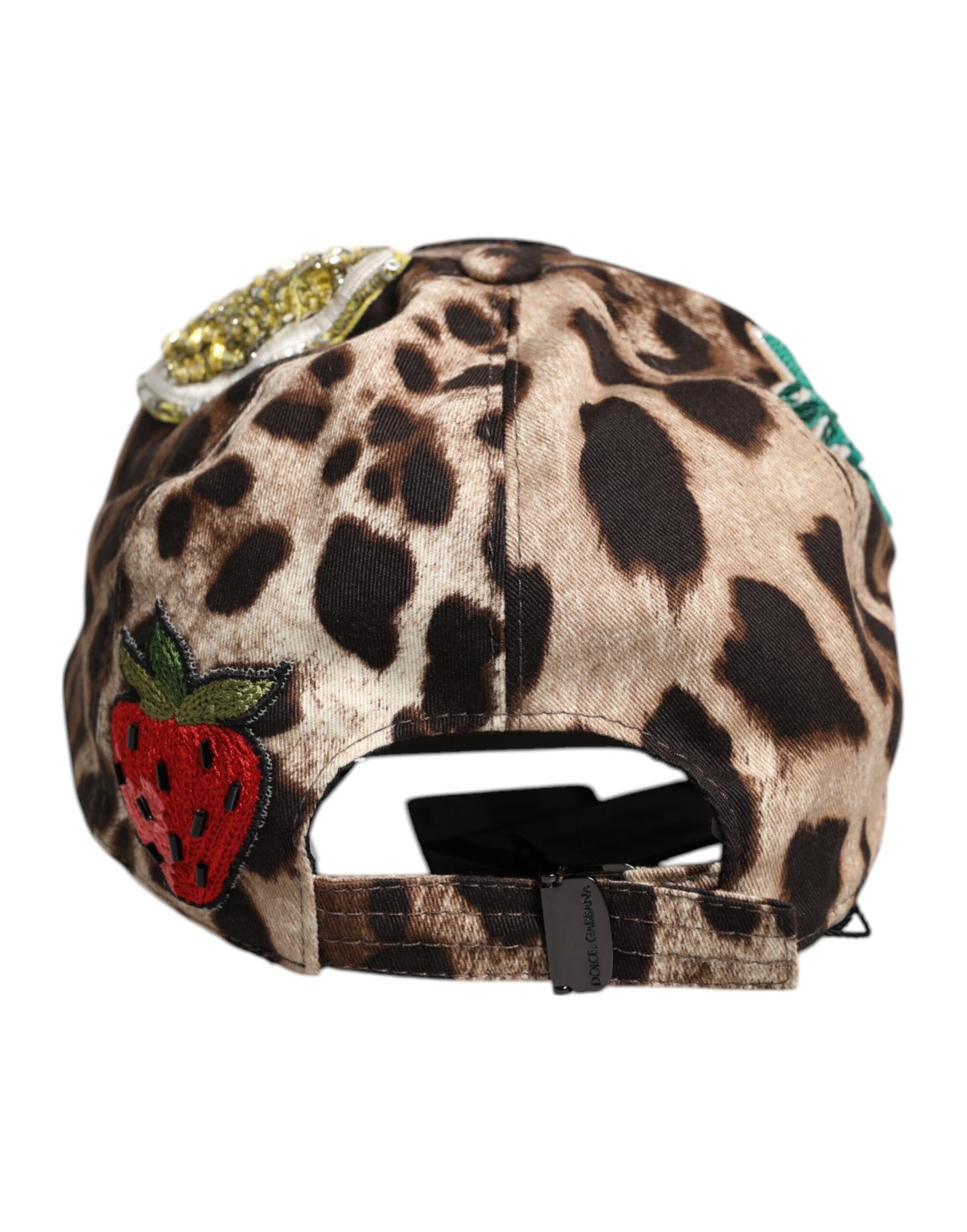 Dolce & Gabbana Brown Leopard Sequin Sicily Baseball Cap Dolce & Gabbana
