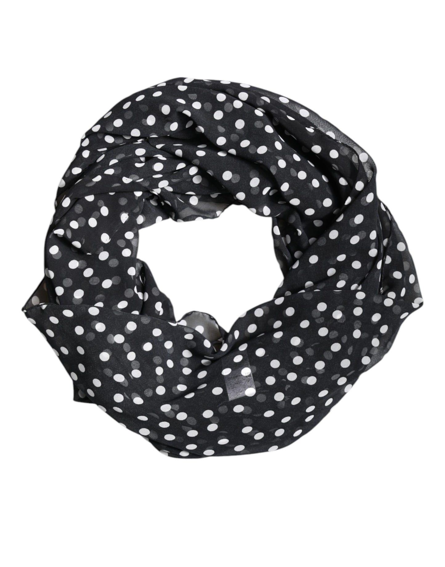 Dolce & Gabbana Black Polka Dots Polyester Wrap Shawl Scarf Dolce & Gabbana