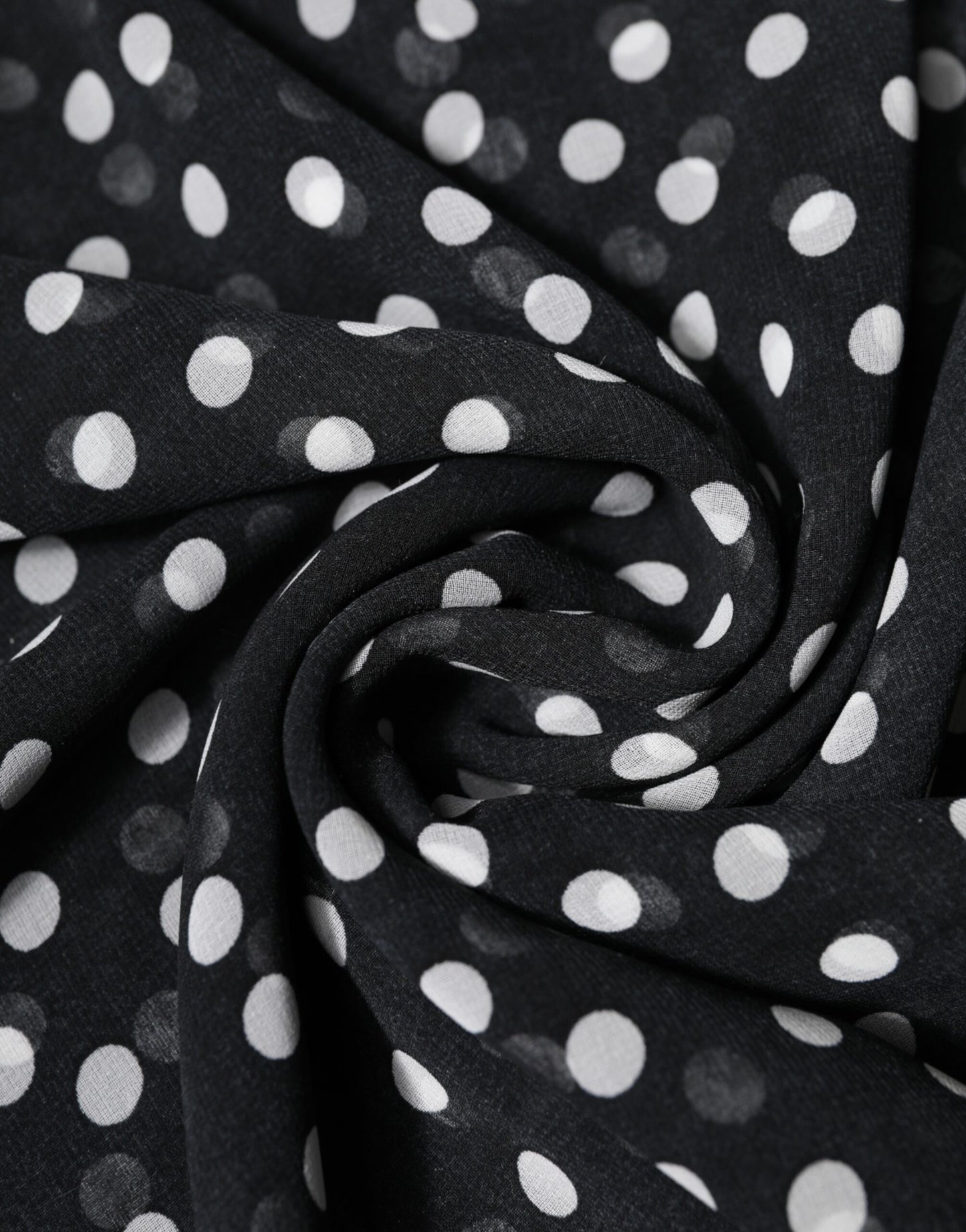 Dolce & Gabbana Black Polka Dots Polyester Wrap Shawl Scarf Dolce & Gabbana