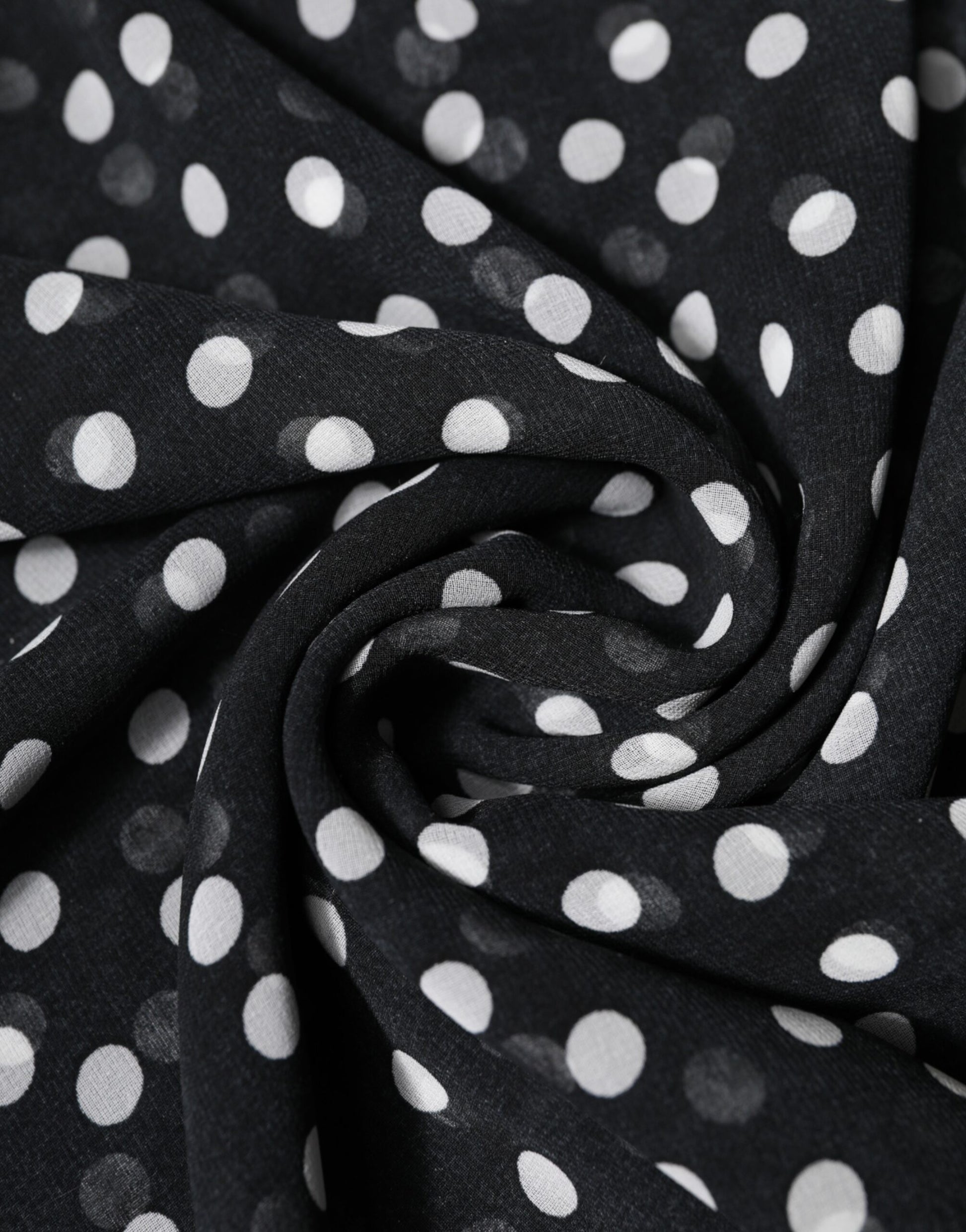 Dolce & Gabbana Black Polka Dots Polyester Wrap Shawl Scarf Dolce & Gabbana