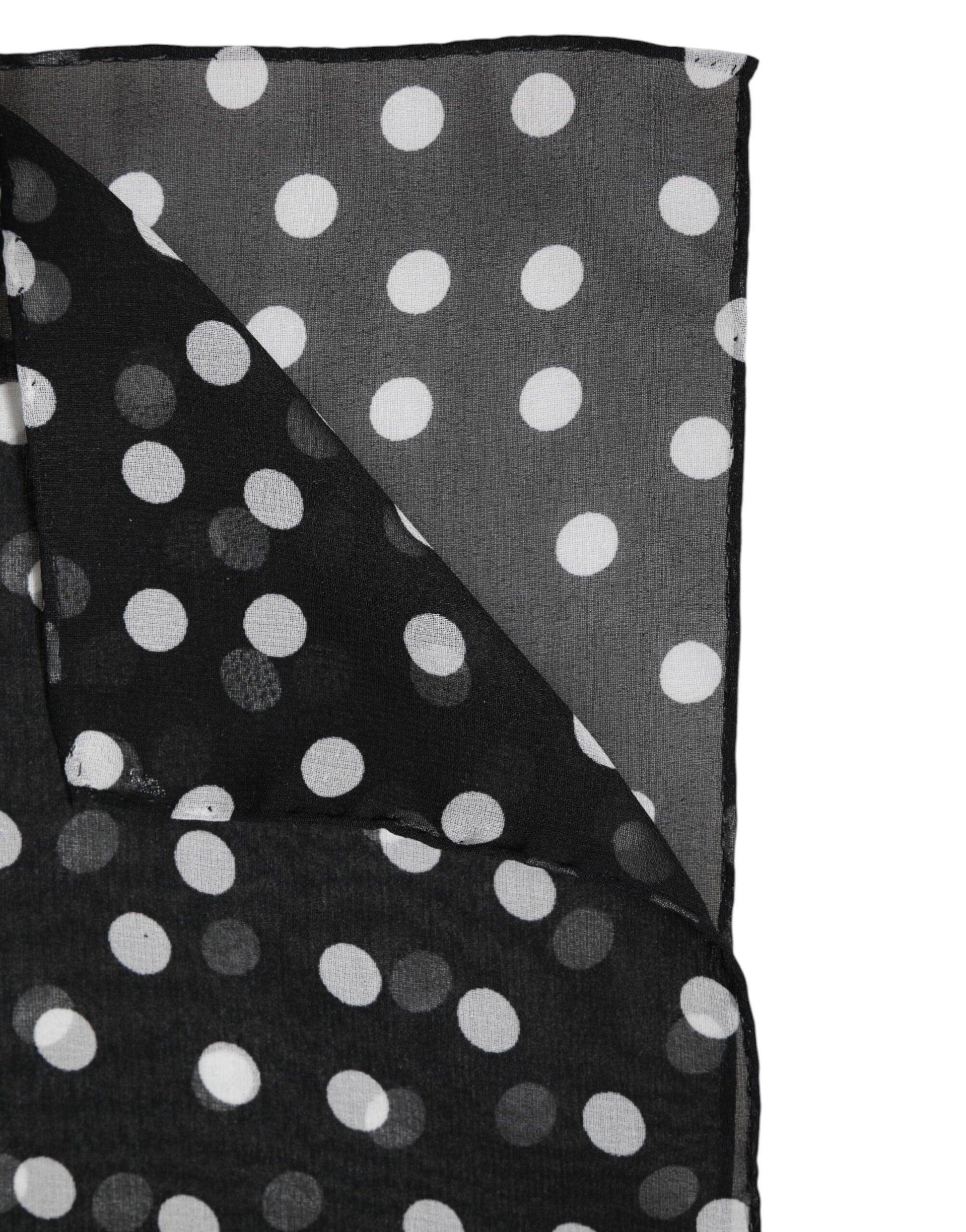 Dolce & Gabbana Black Polka Dots Polyester Wrap Shawl Scarf Dolce & Gabbana