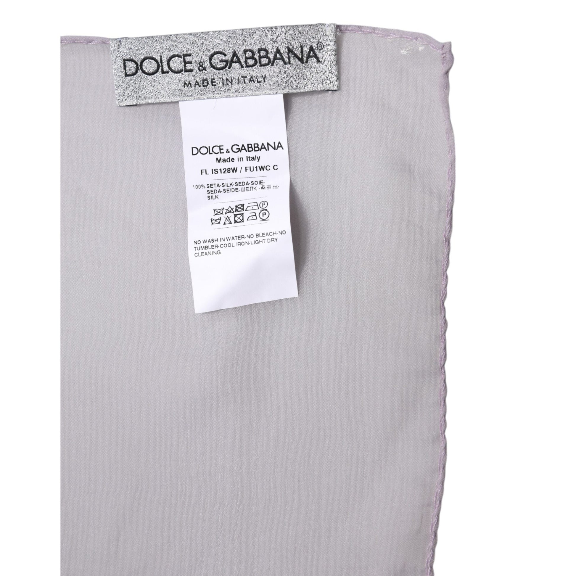 Dolce & Gabbana Purple Silk Rectangle Wrap Shawl Scarf