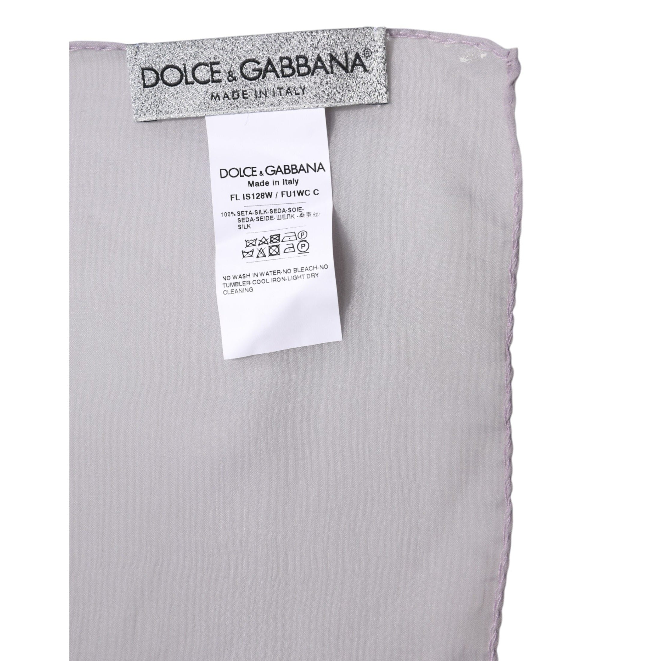Dolce & Gabbana Purple Silk Rectangle Wrap Shawl Scarf