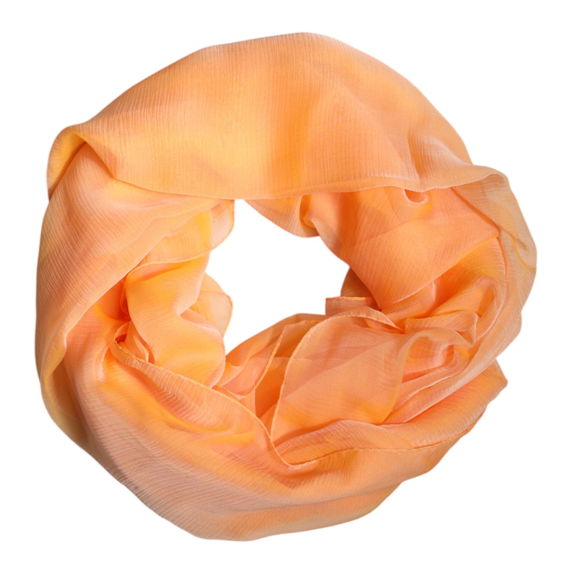 Dolce & Gabbana Orange Silk Rectangle Wrap Shawl Scarf