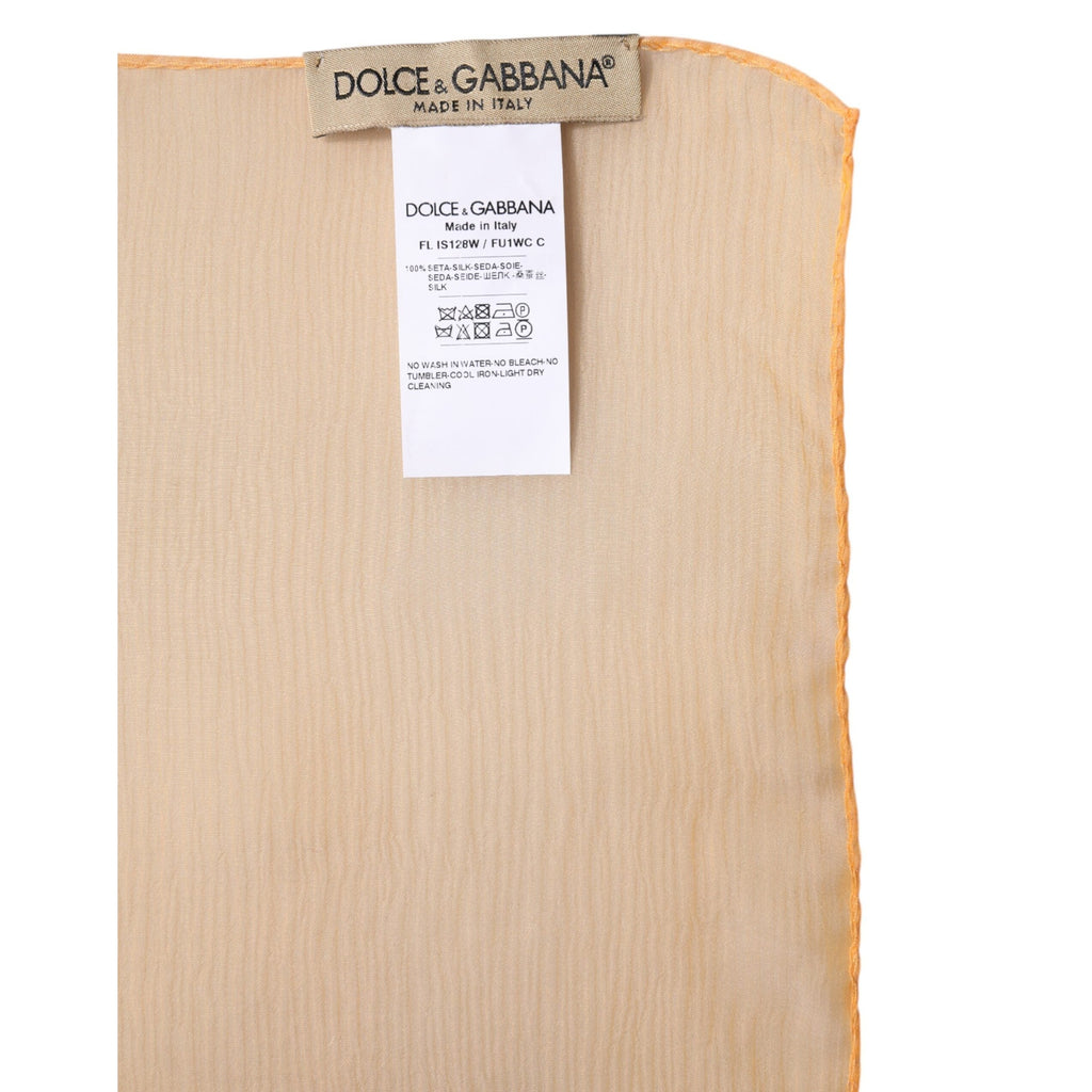 Dolce & Gabbana Orange Silk Rectangle Wrap Shawl Scarf