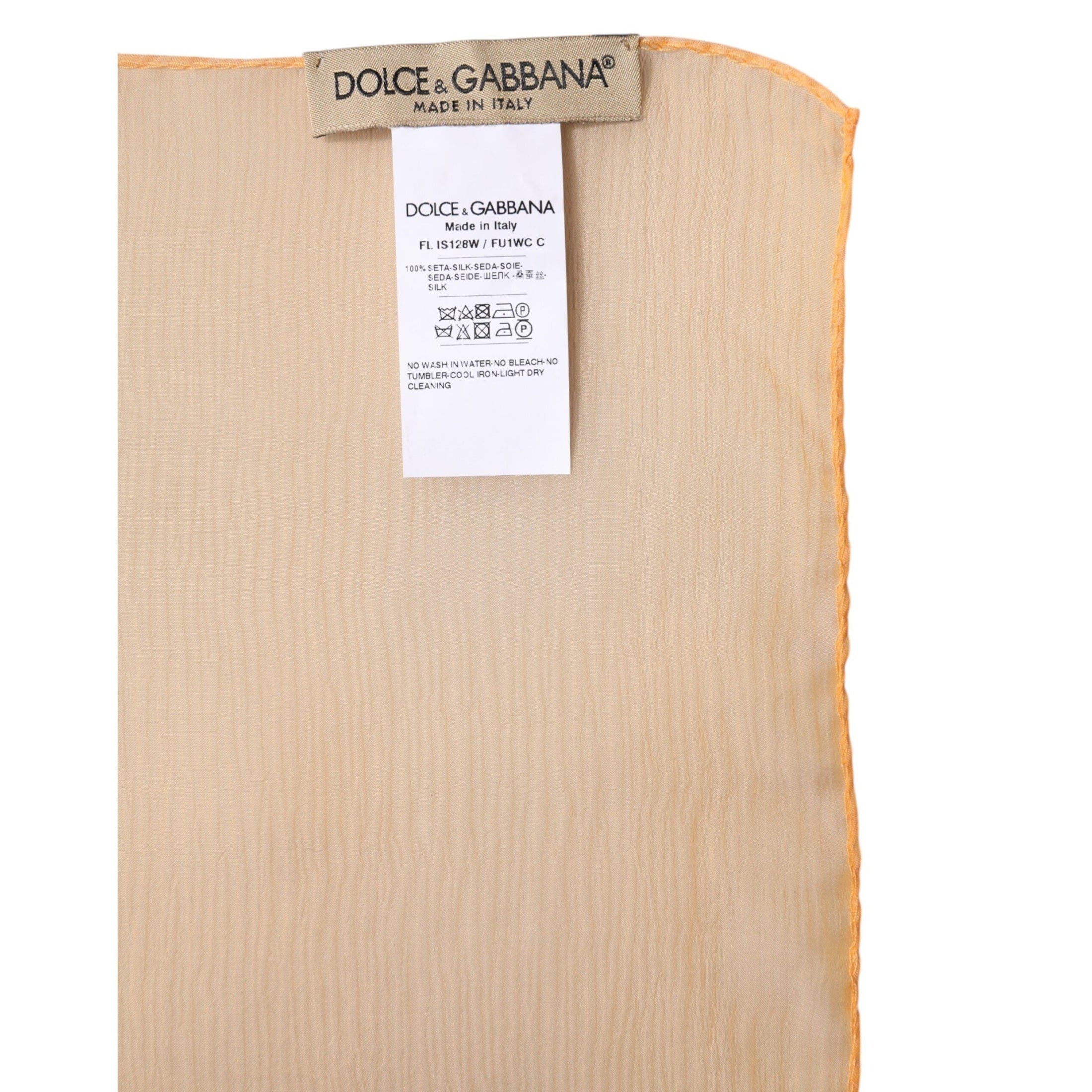 Dolce & Gabbana Orange Silk Rectangle Wrap Shawl Scarf