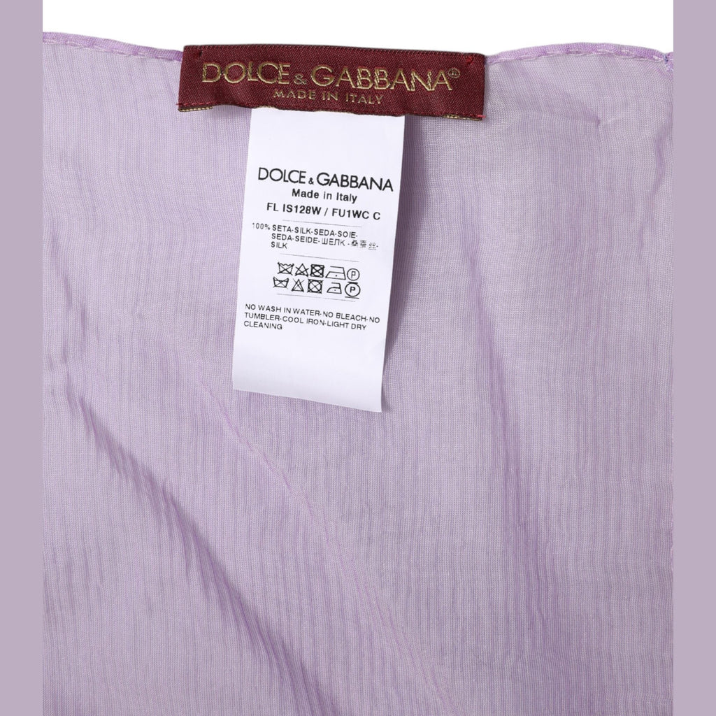 Dolce & Gabbana Purple Silk Rectangle Wrap Shawl Scarf