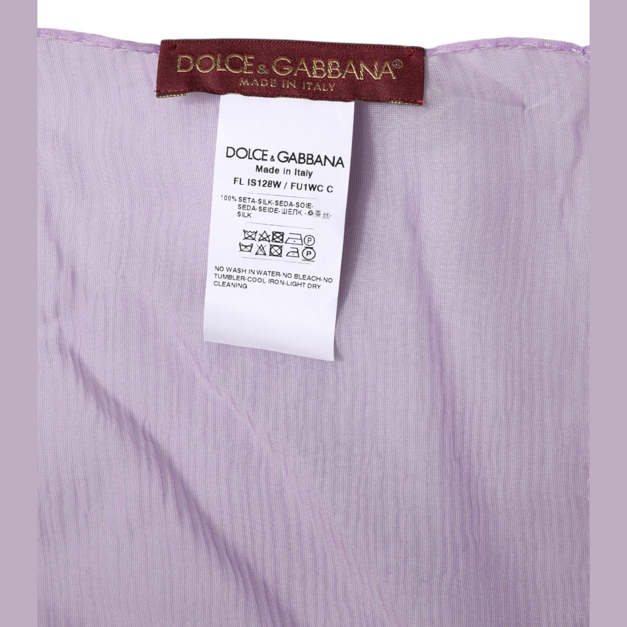 Dolce & Gabbana Purple Silk Rectangle Wrap Shawl Scarf