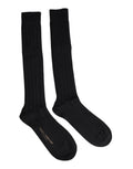 Dolce & Gabbana Black DG Logo Print Over The Calf Socks - Eljoys Fashion 