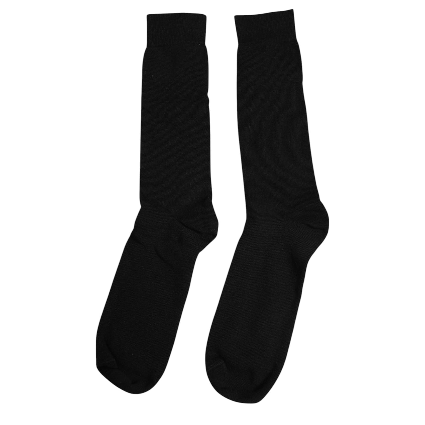Dolce & Gabbana Black Solid Cotton Mid Calf Men Socks Dolce & Gabbana