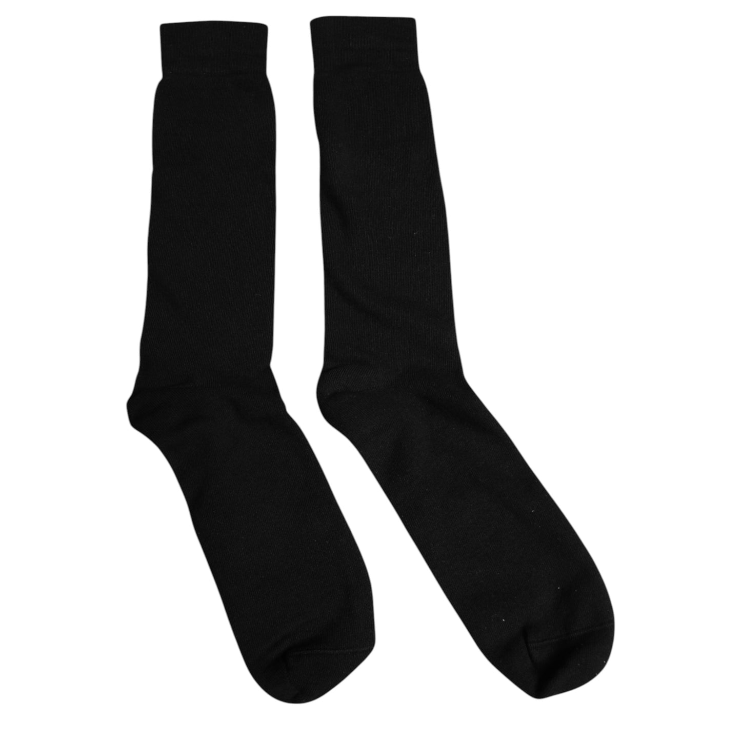 Dolce & Gabbana Black Solid Cotton Mid Calf Men Socks Dolce & Gabbana