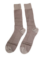 Dolce & Gabbana Brown Solid DG Logo Mid Calf Men Socks