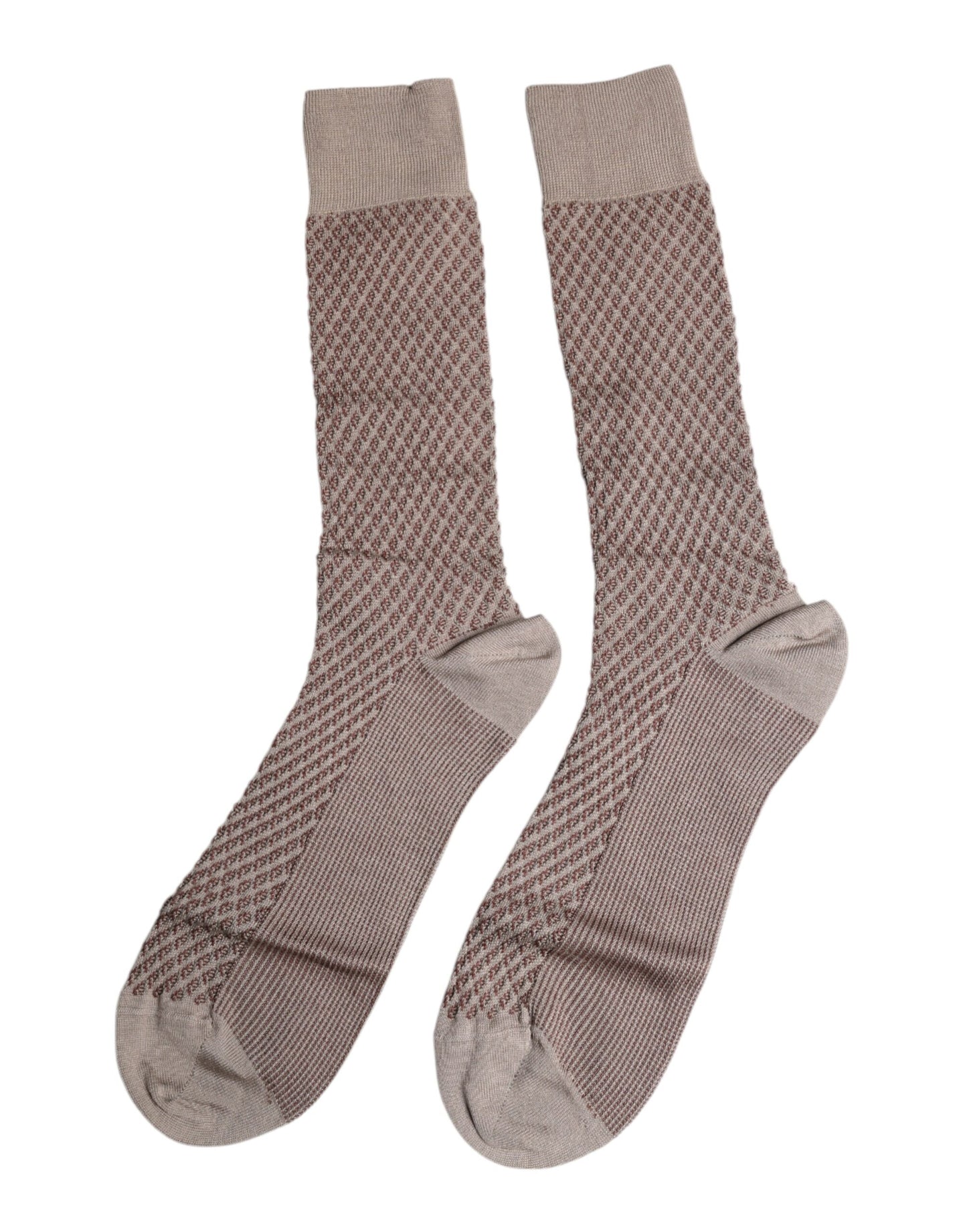 Dolce & Gabbana Brown Solid DG Logo Mid Calf Men Socks Dolce & Gabbana