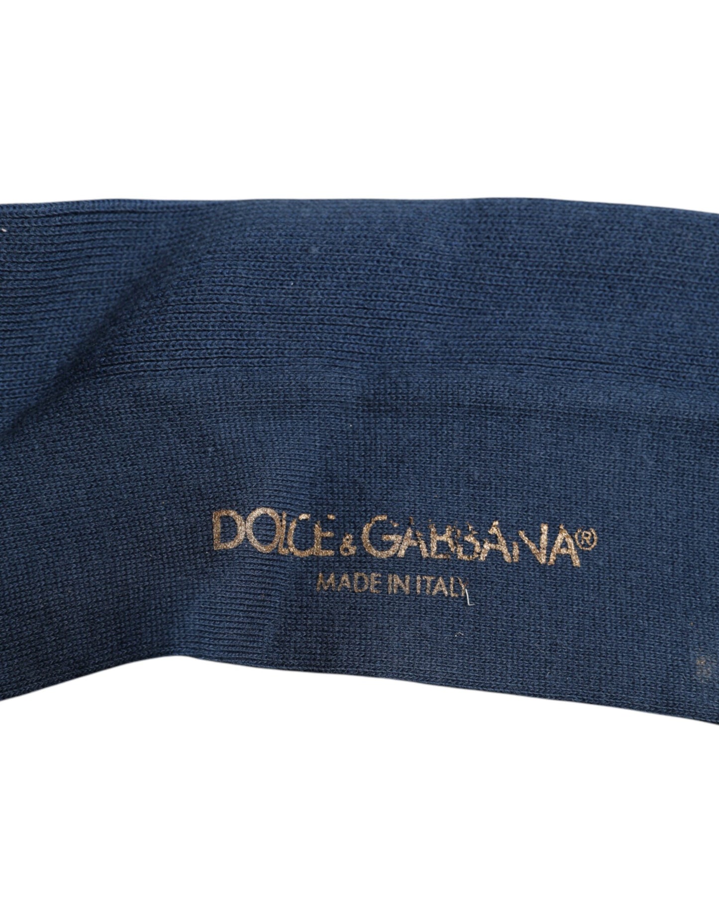 Dolce & Gabbana Blue Cotton DG Logo Over The Calf Socks Dolce & Gabbana