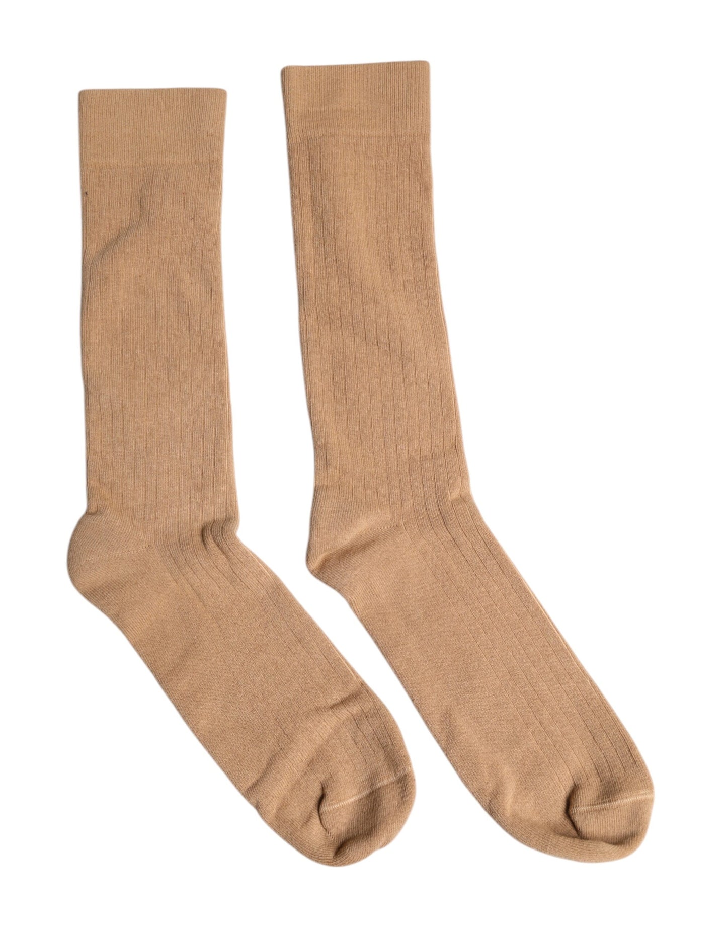 Dolce & Gabbana Brown Solid Cotton Mid Calf Men Socks Dolce & Gabbana
