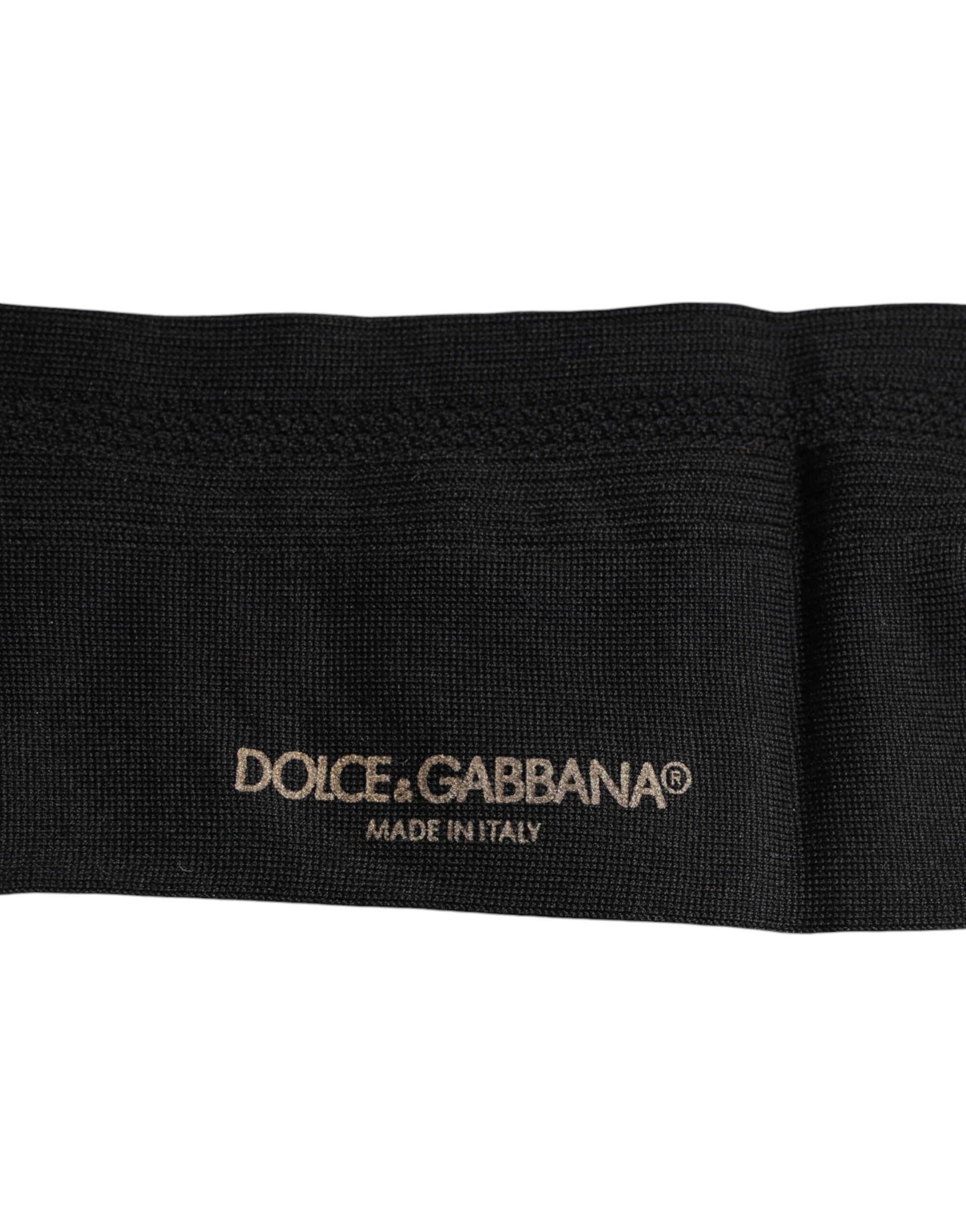 Dolce & Gabbana Black Stretch Logo Mid Calf Men Socks Dolce & Gabbana