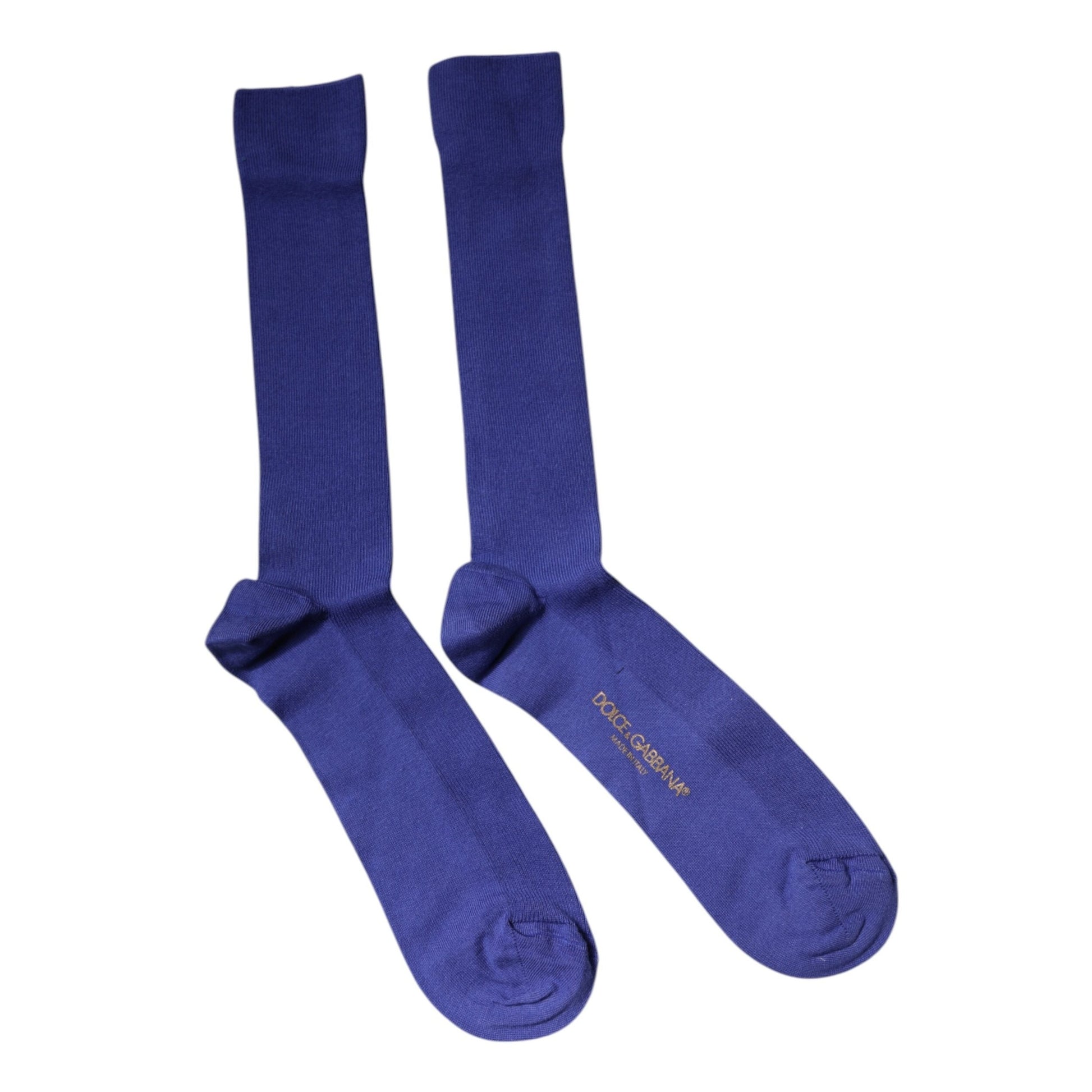 Dolce & Gabbana Purple Cotton Logo Over The Calf Socks