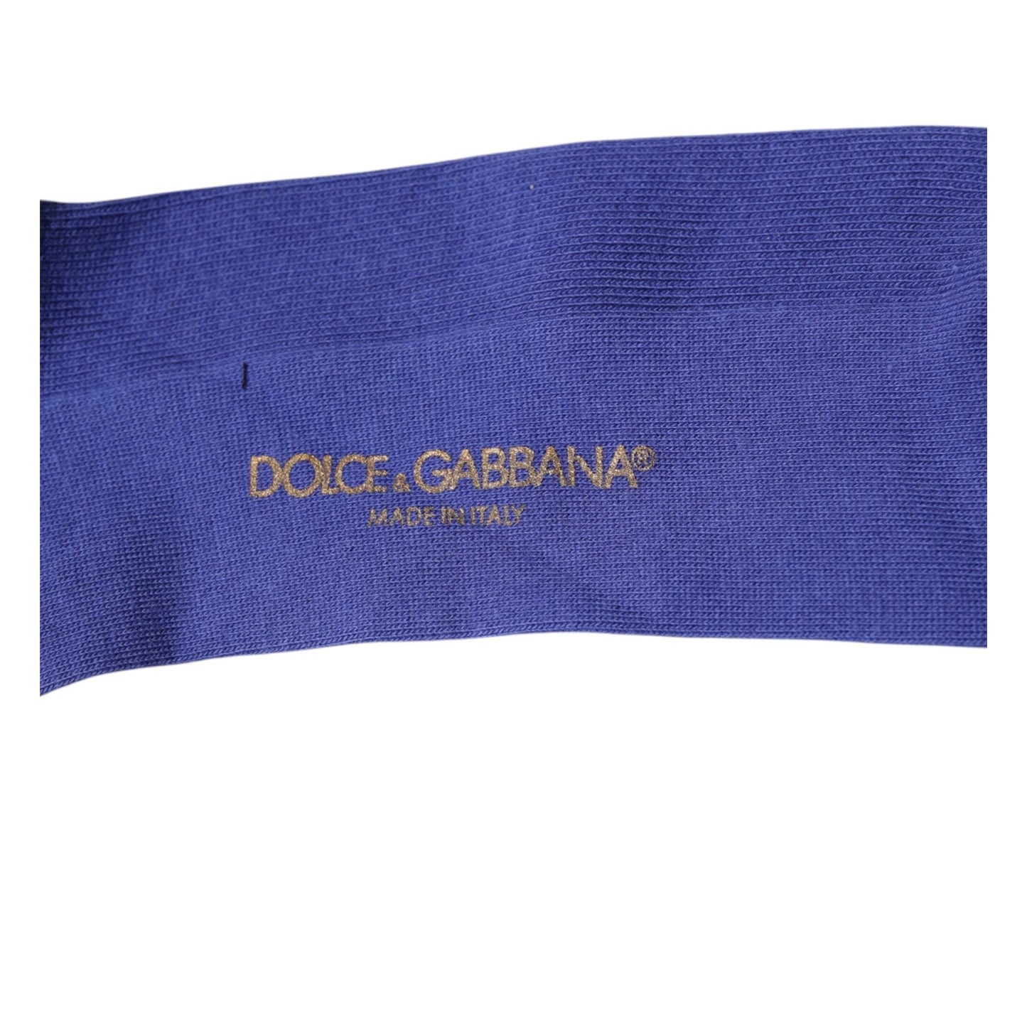 Dolce & Gabbana Purple Cotton Logo Over The Calf Socks