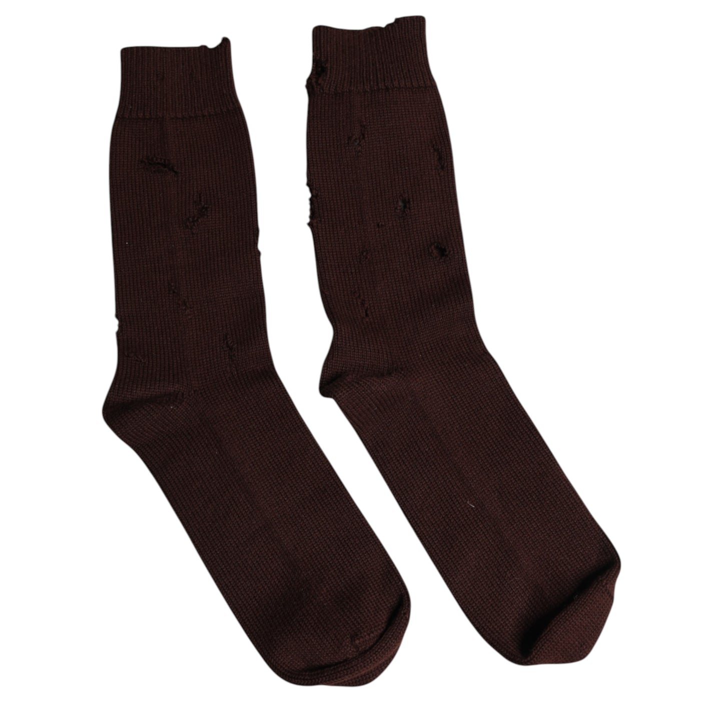 Dolce & Gabbana Brown Solid Cotton Stretch Mid Calf Socks Dolce & Gabbana