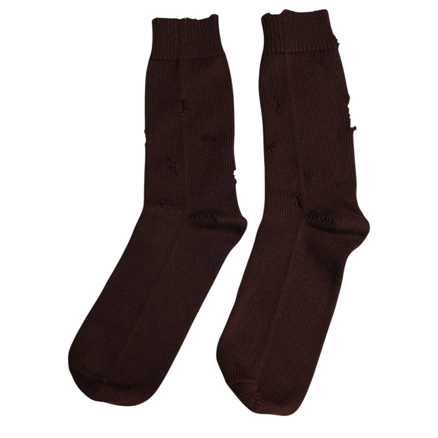 Dolce & Gabbana Brown Solid Cotton Stretch Mid Calf Socks Dolce & Gabbana