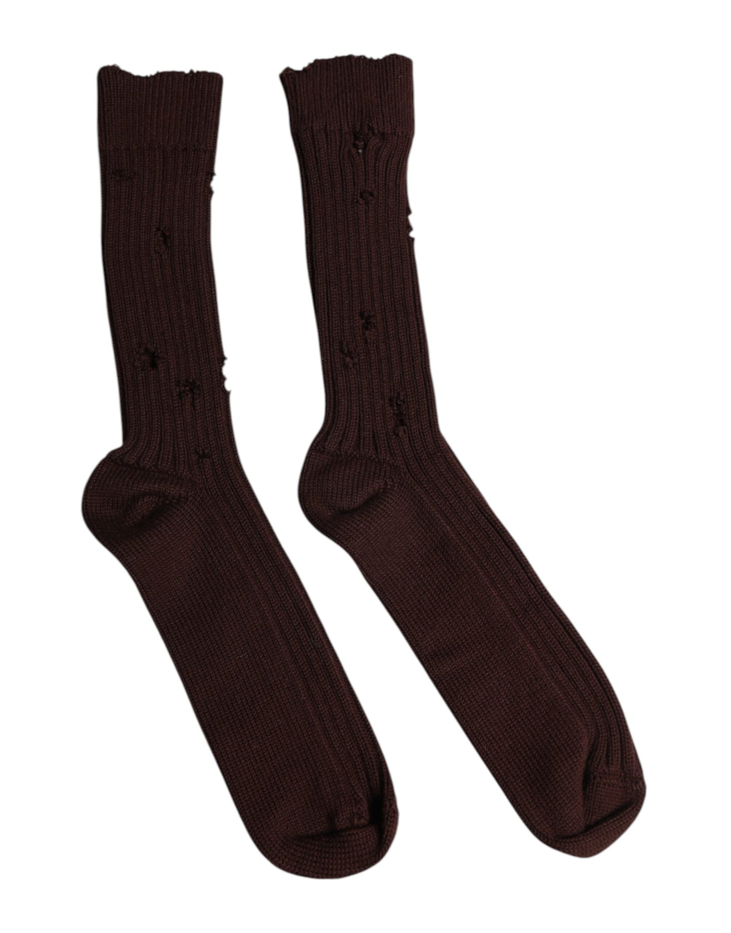 Dolce & Gabbana Brown Cotton Stretch Over The Calf Socks Dolce & Gabbana